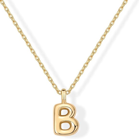 14K Gold Plated Initial Letter Necklace - Picture 1 of 4